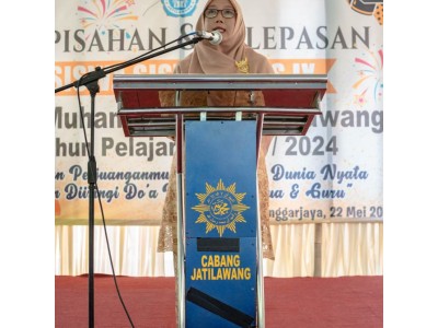 Sambutan Ketua Panitia oleh Ibu Umi Yulianti, S.Pd