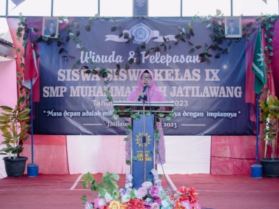 Sambutan Ketua Panitia oleh Ibu Umi Yuliyanti, S.Pd